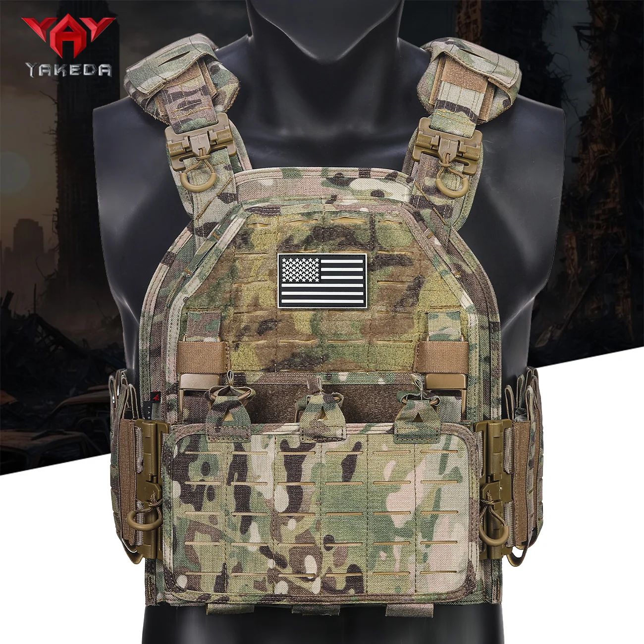 YAKEDA chaleco táctico MOLLE entrenamiento exterior impermeable - imagen 5