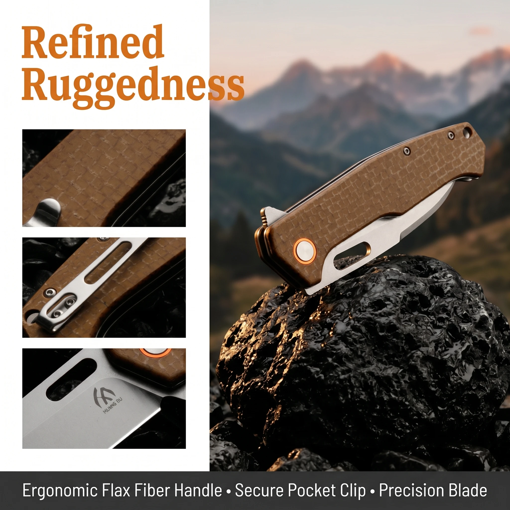 Cuchillo plegable táctico multifunción al aire libre para hombre