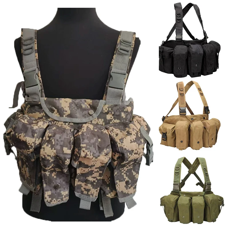 FG Atacs Chaleco táctico MOLLE camuflaje para airsoft y caza