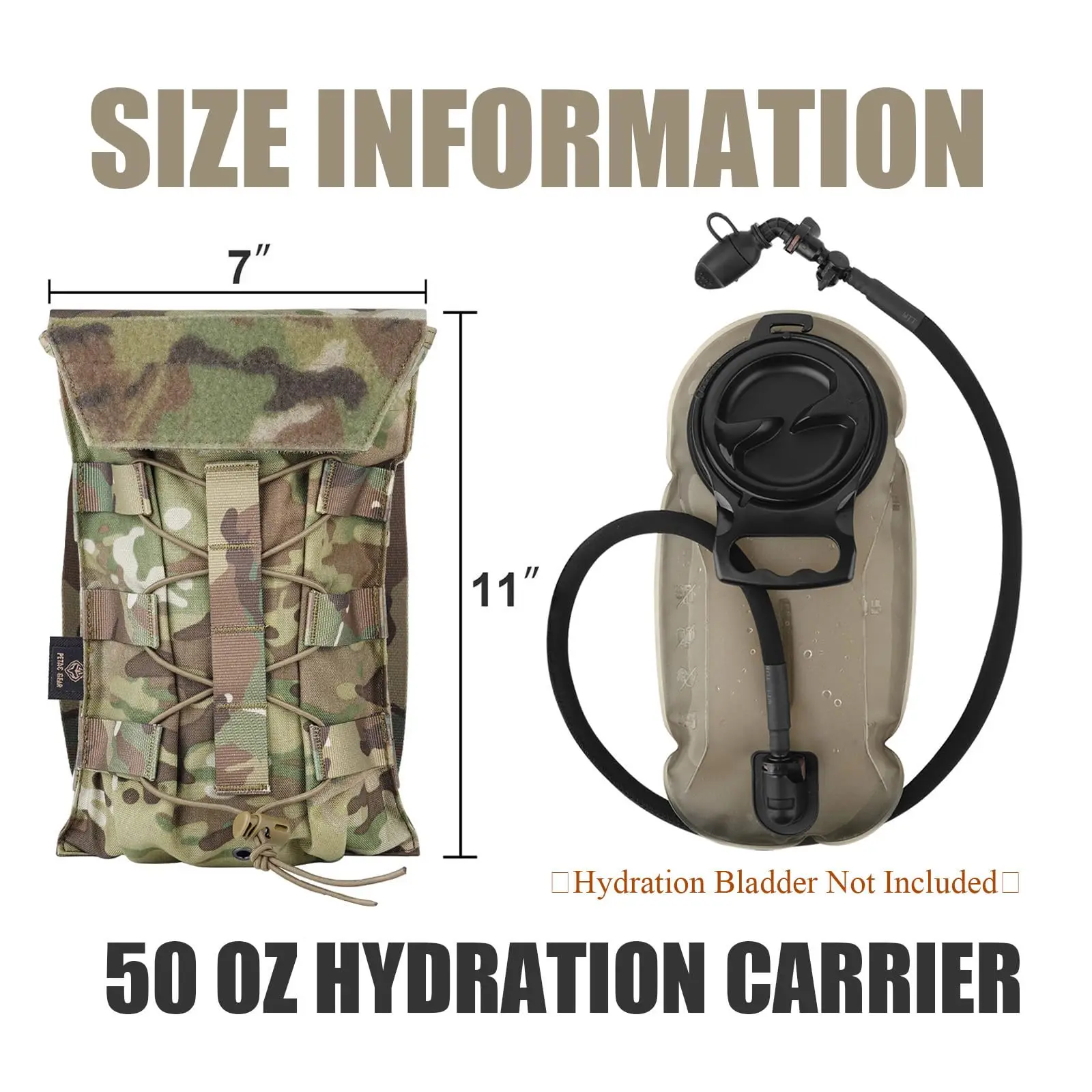 Mochila de hidratación táctica MOLLE con bolsa de agua para senderismo - imagen 2