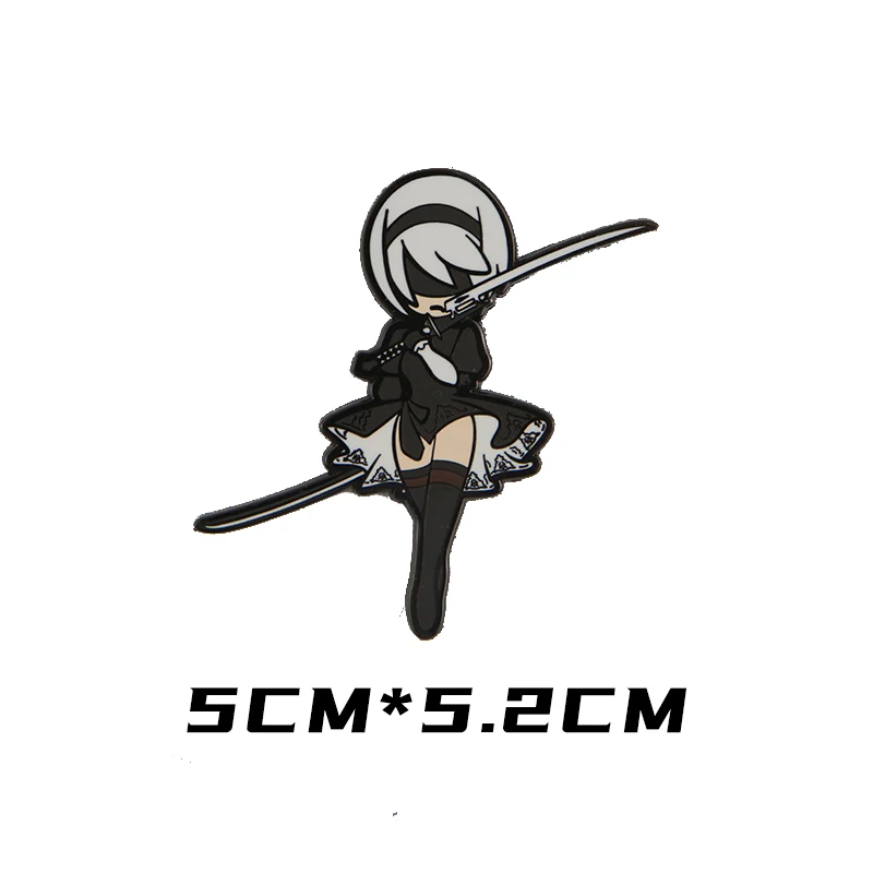 Yurha 2B Parche Metal Anime Chica Mecánica – Insignia Táctica - imagen 5