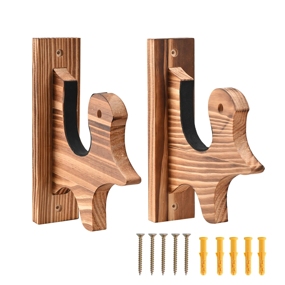 Soporte de pared de madera con ganchos y acolchado suave