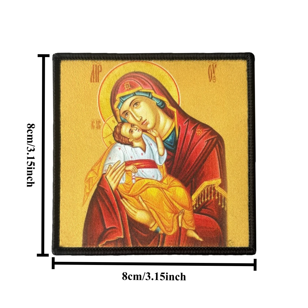 Parche religioso ortodoxo Virgen María Jesús San Panteleimon velcro - imagen 4