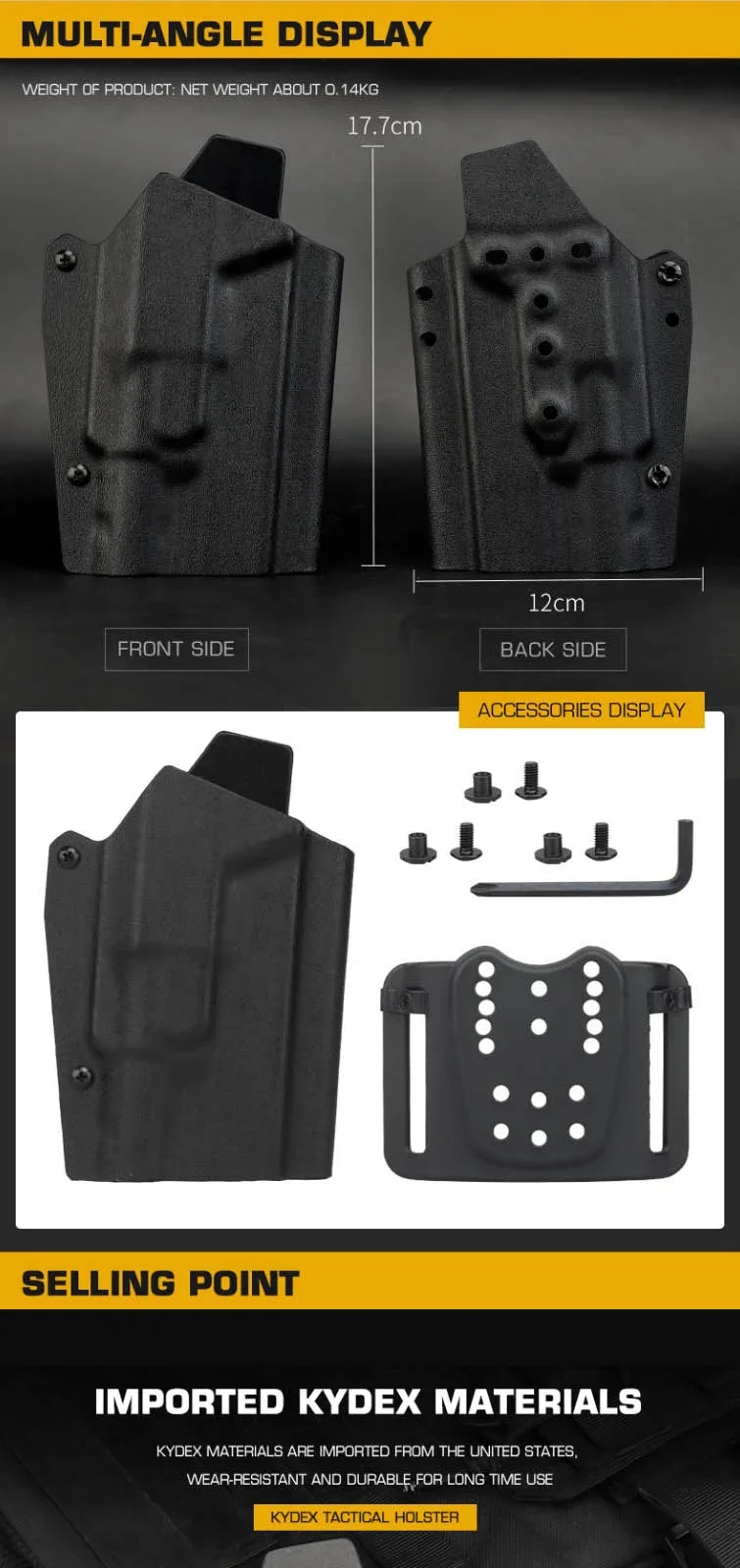 Funda Kydex táctica con configuración para Glock 34