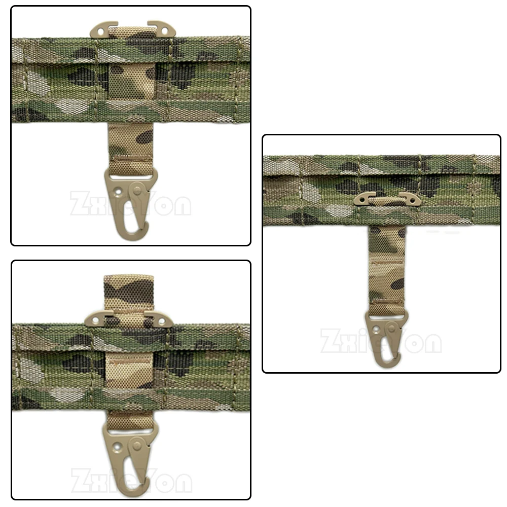 Clip cinturón MOLLE metálico para mochila caza y chaleco táctico - imagen 3
