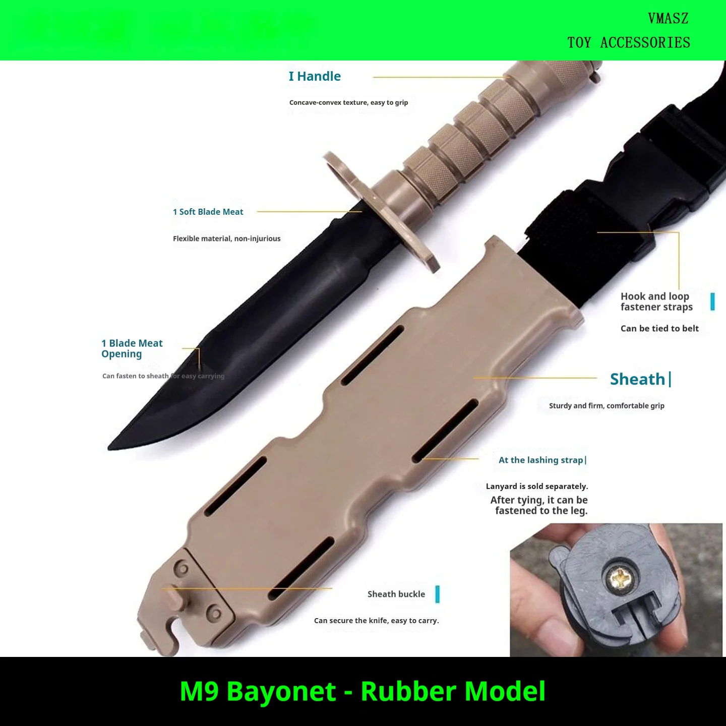 Cuchillo táctico de goma con funda – Entrenamiento y airsoft
