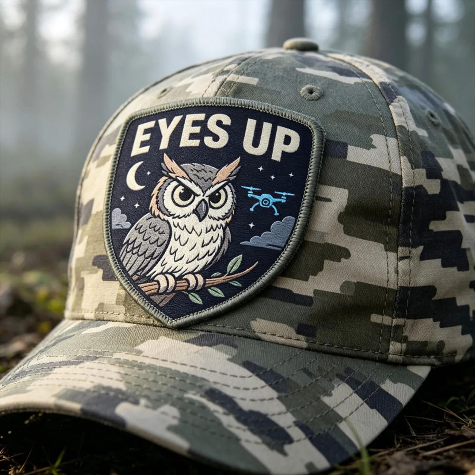 Parche táctico EYES UP OWL – Insignia para piloto de dron - imagen 3