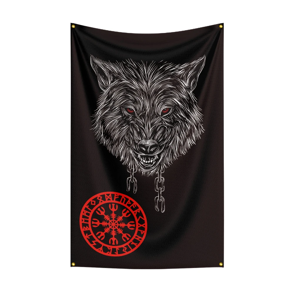 Bandera decorativa logo vikingo bordada para exterior - imagen 5