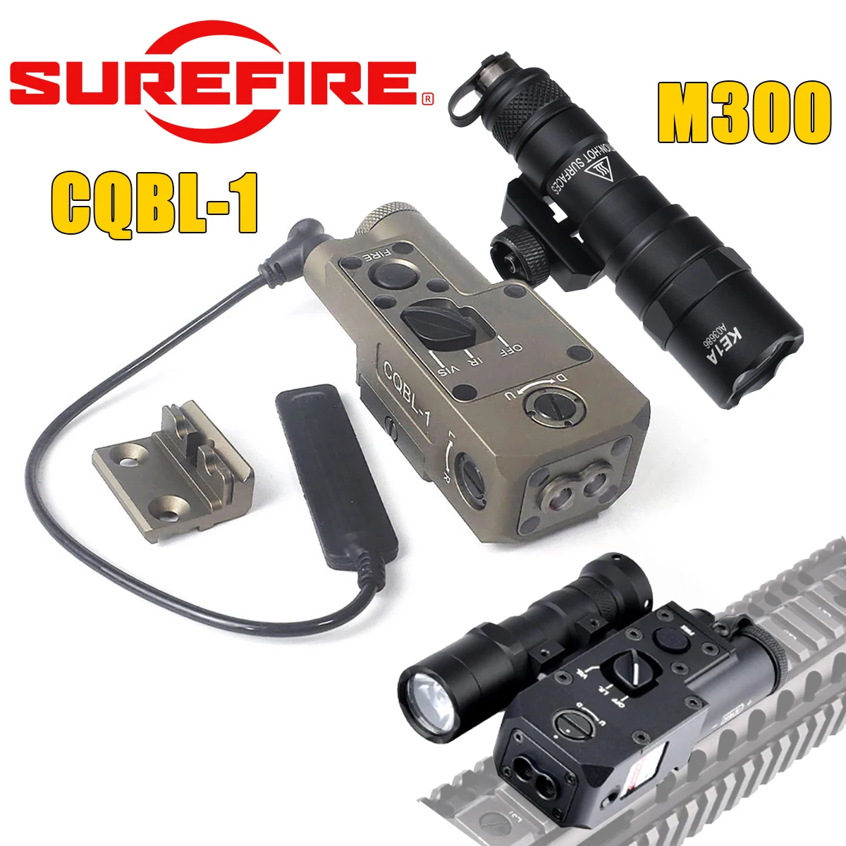 Linterna táctica Surefire CQBL-1 riel Picatinny 20mm para caza