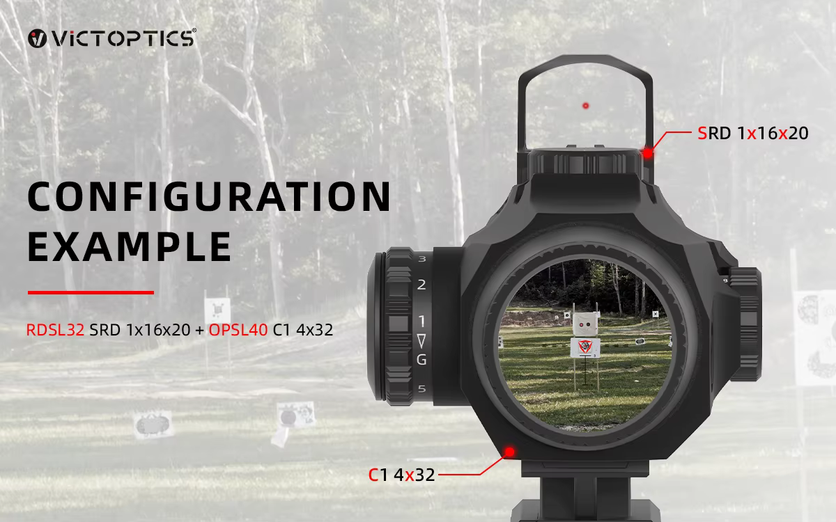 Vista general VictOptics C1 4x32 con carcasa