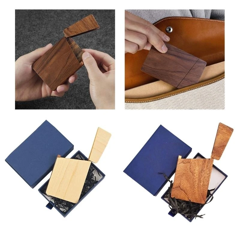 Portatarjetas de madera con cierre magnético - imagen 3