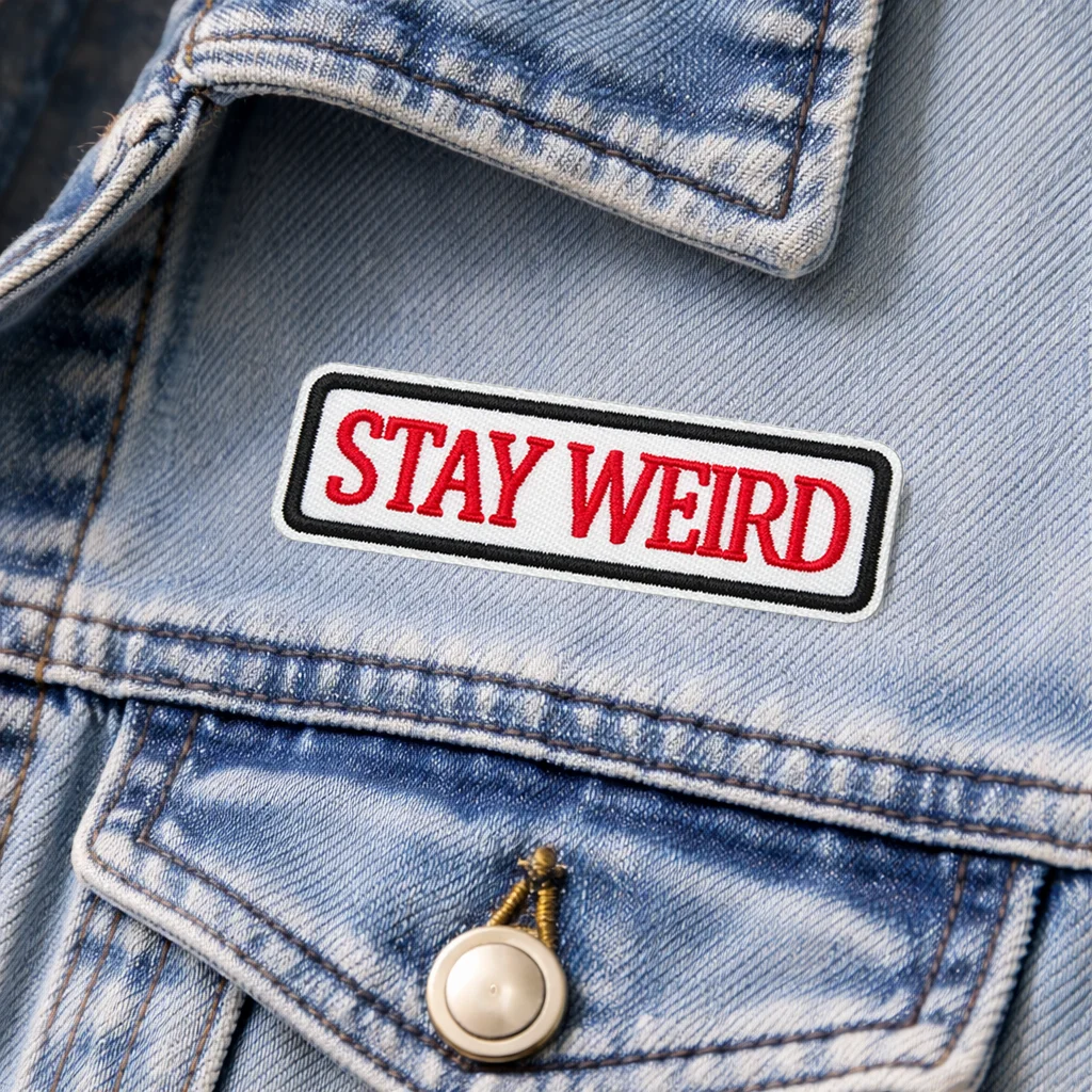 Parche bordado termoadhesivo Stay Weird para coser o planchar - imagen 3