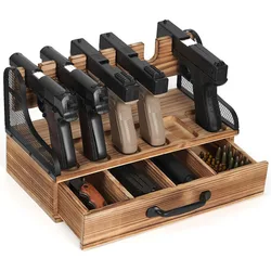 Soporte de madera ajustable para pistolas en caja fuerte seguro