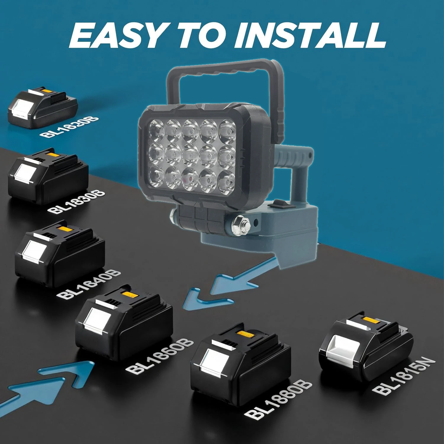 Makita lámpara de trabajo LED inalámbrica con gancho USB exteriores - imagen 3