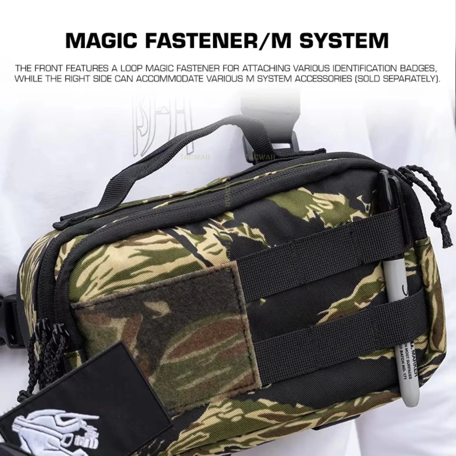 Riñonera táctica EDC bolso de hombro con asa y doble cremallera - imagen 3