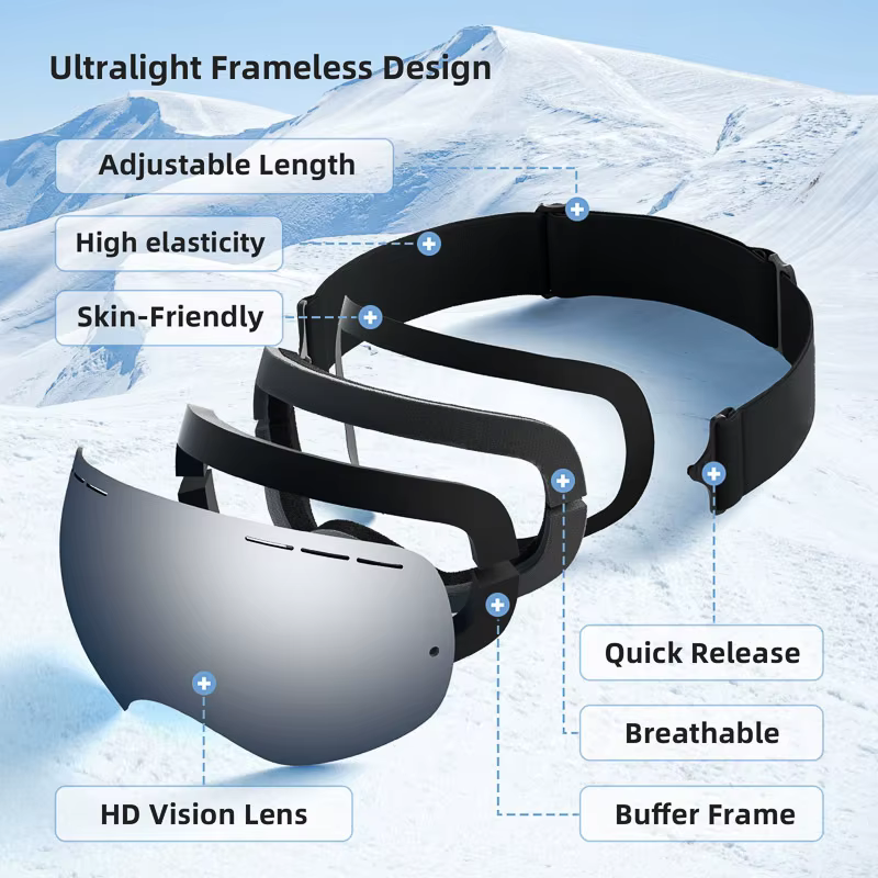 Gafas de nieve antivaho unisex protección viento exterior - imagen 3
