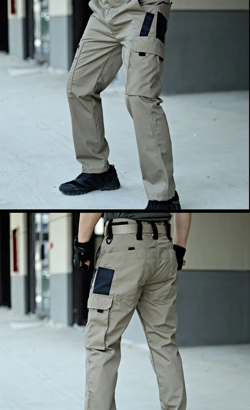 Pantalones cargo tácticos impermeables camuflaje multibolsillos hombre