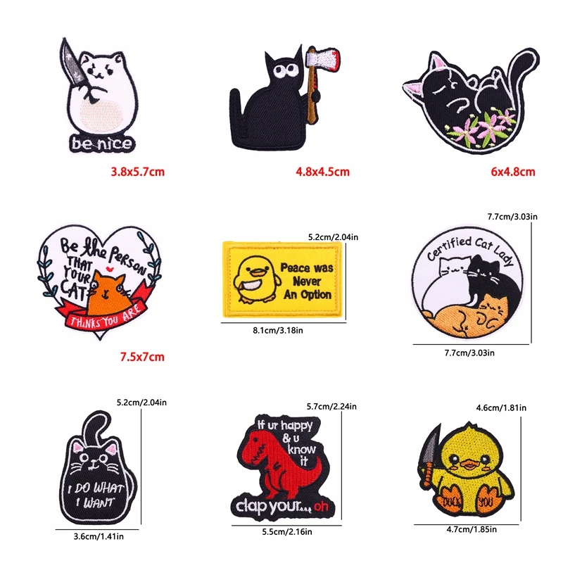 Parche bordado termoadhesivo de animales: gato, corgi y pato - imagen 4