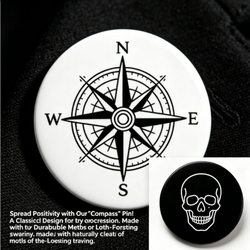 Broche de solapa esmaltado calavera minimalista gótico punk - imagen 3