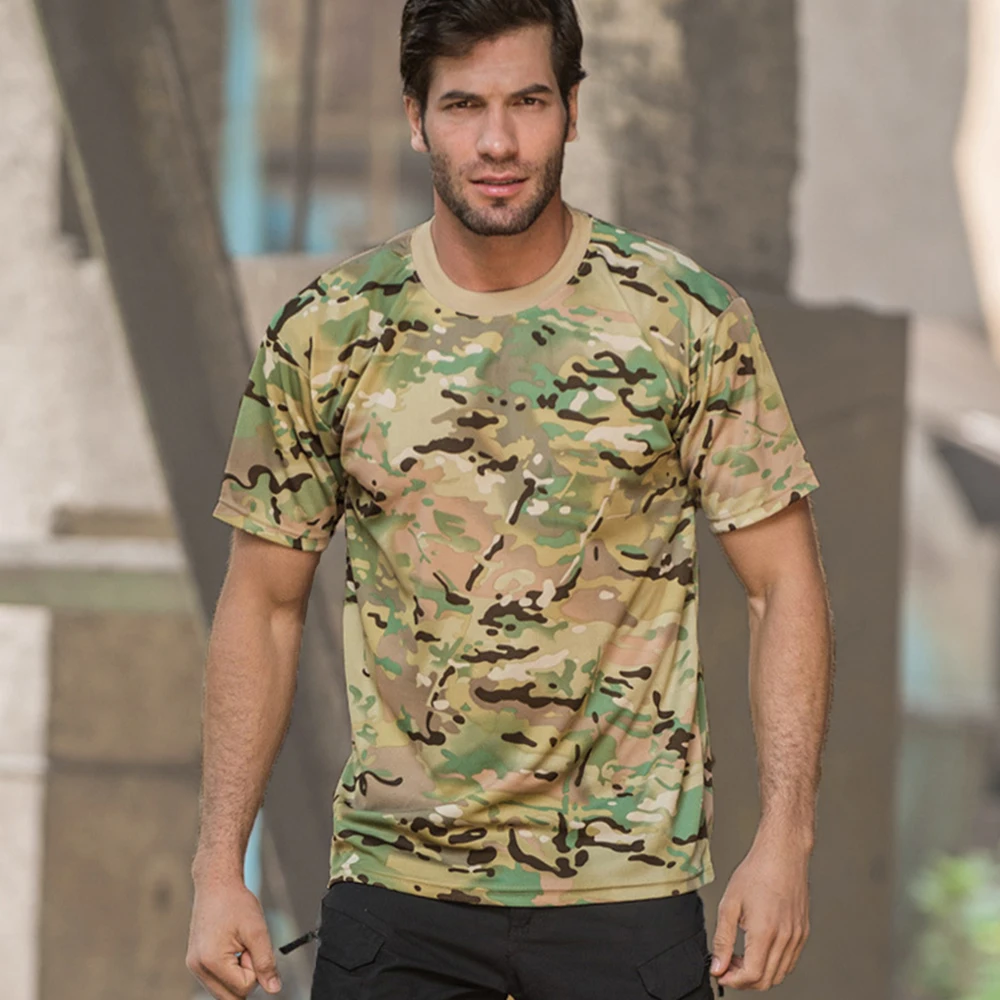 Camiseta táctica manga corta hombre camuflaje secado rápido Cargo - imagen 5