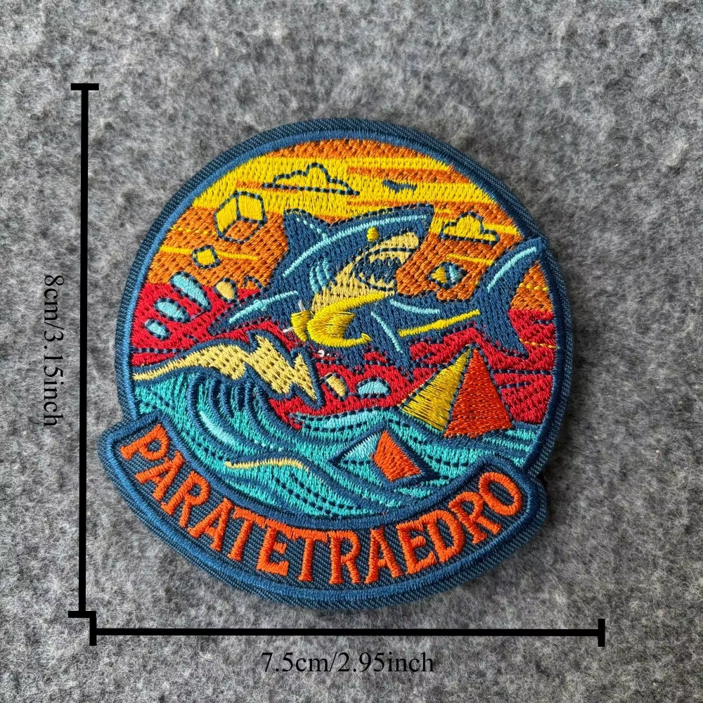 Insignia de moral bordada con gancho y bucle para apliques