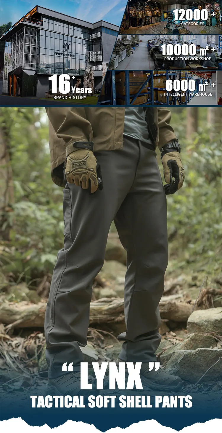 Emersongear BlueLabel Lynx pantalones tácticos de concha suave para hombre vista frontal