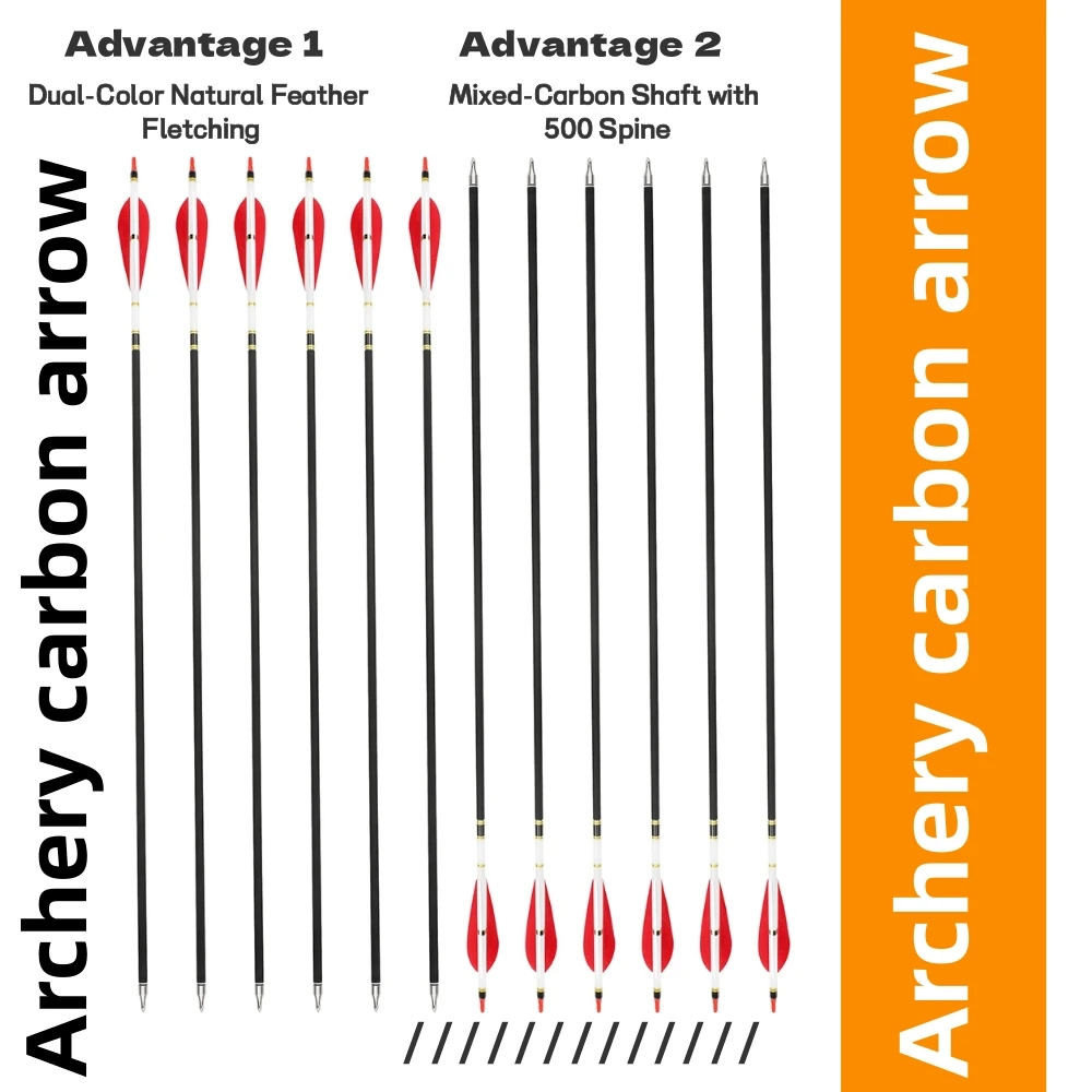 Flechas de carbono Spine500 para arco recurvo y compuesto - imagen 3