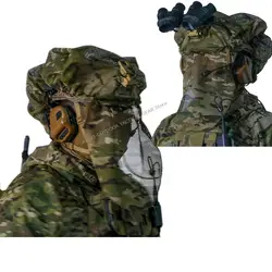 Funda táctica para casco con máscara facial antirreflectante roja