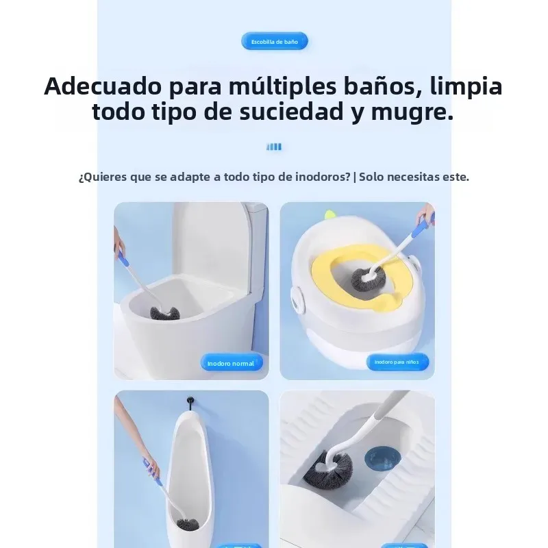 Cepillo limpieza inodoro colgable pared cerdas suaves mango largo - imagen 4
