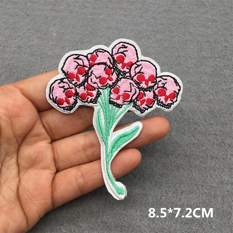 Parche táctico bordado calavera llamas – Para mochila o chaqueta - imagen 3