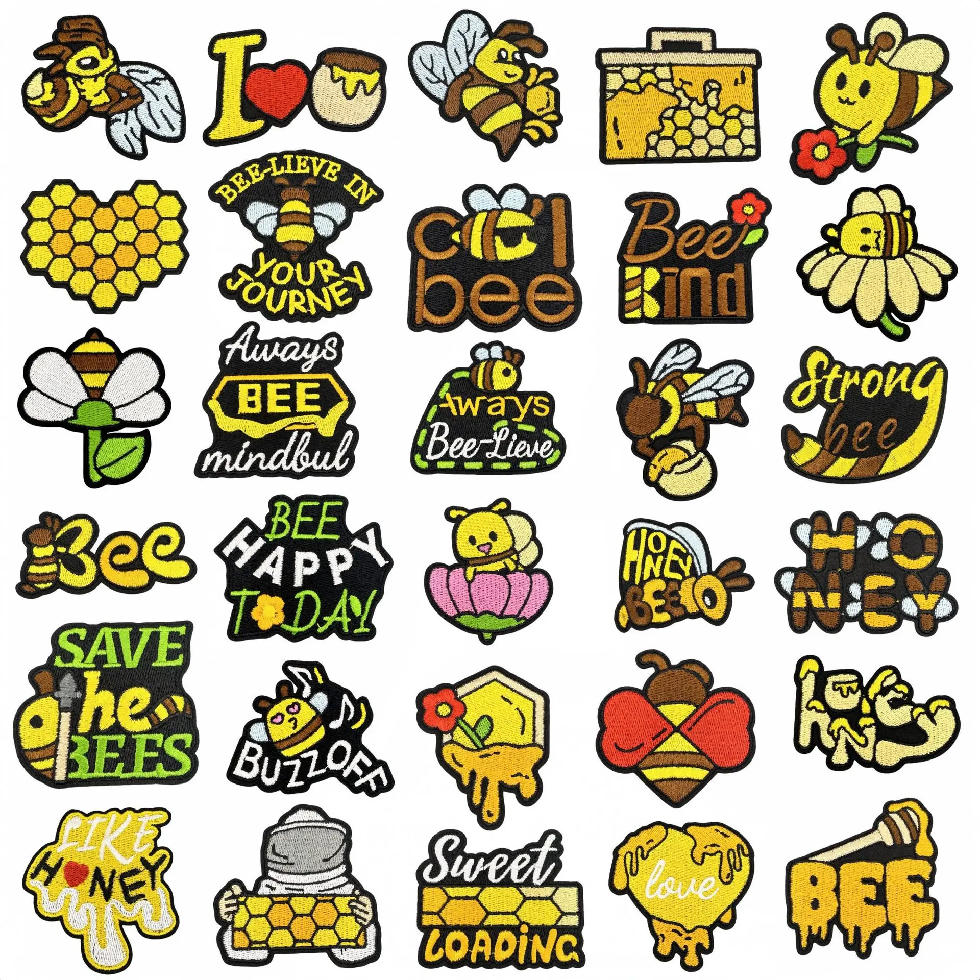 Parche bordado abeja feliz, insignia para ropa y chaquetas - imagen 5