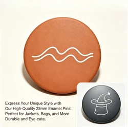 Pin táctico broche badge redondo minimalista patrón océano liso