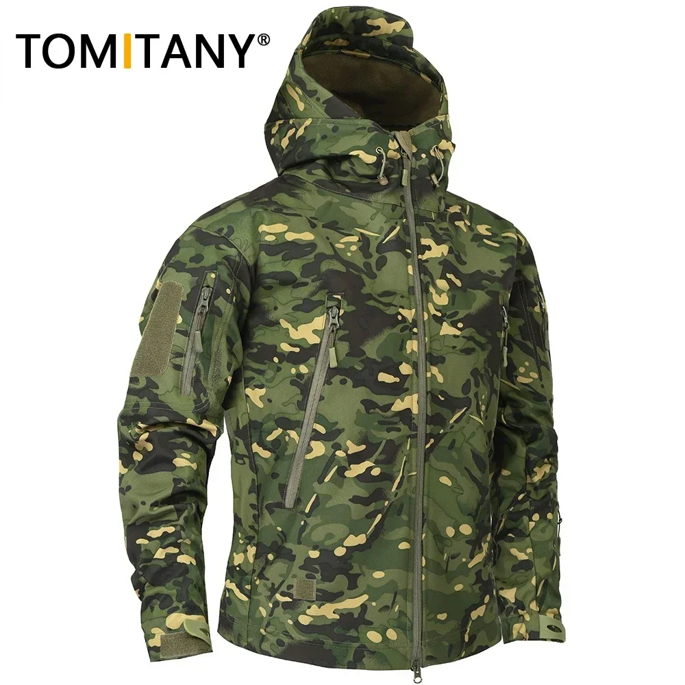 Chaqueta Forro Polar Camuflada Táctica Cortavientos para Hombre - imagen 2
