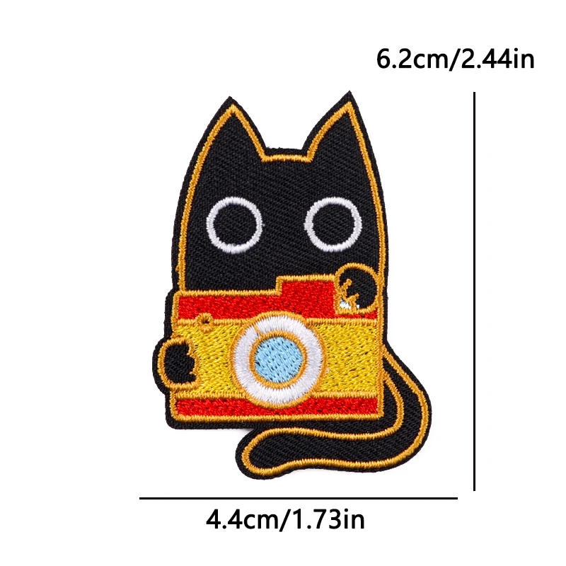 Parches termoadhesivos gato negro lindos – apliques bordados para ropa - imagen 5