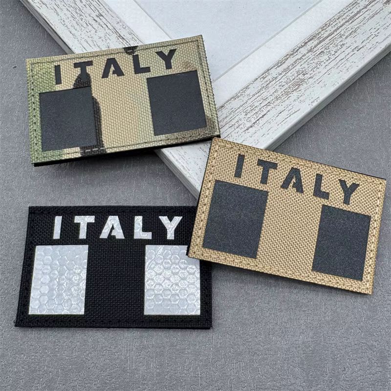 Parche bandera Italia reflectante infrarrojo táctica con velcro - imagen 5