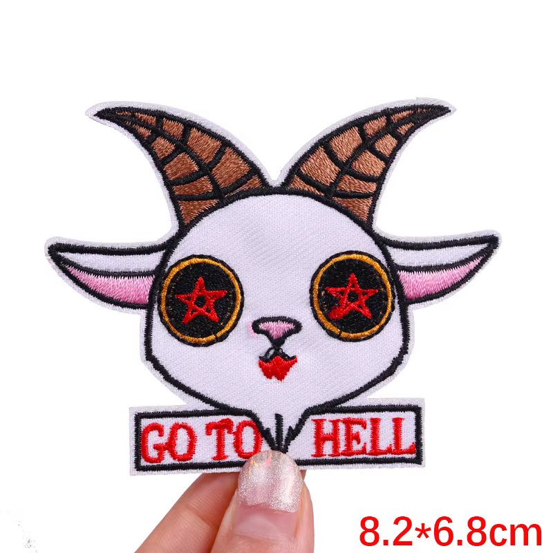 Parche termoadhesivo bordado calavera, gato y fantasmas para chaqueta - imagen 4