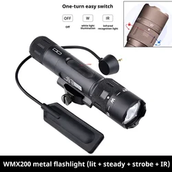 WMX200 Linterna táctica LED con mando remoto y modo estroboscópico