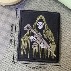 Parche táctico calavera verde – Velcro macho/hembra para MOLLE