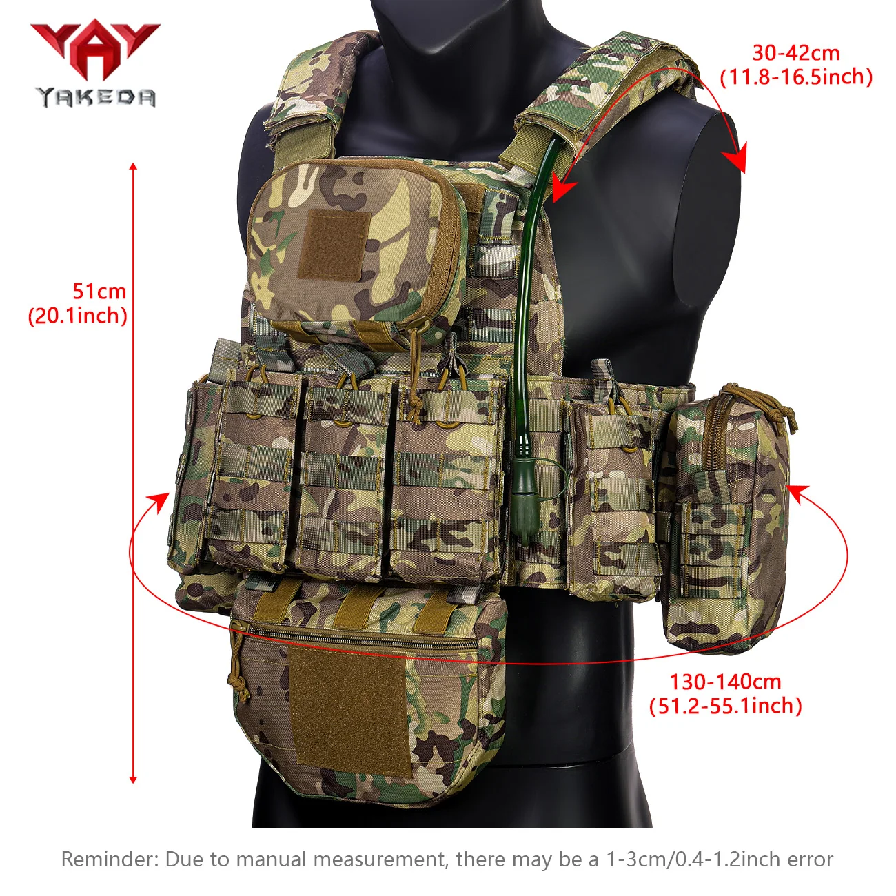 Chaleco de entrenamiento camuflaje YAKEDA con bolsa de agua