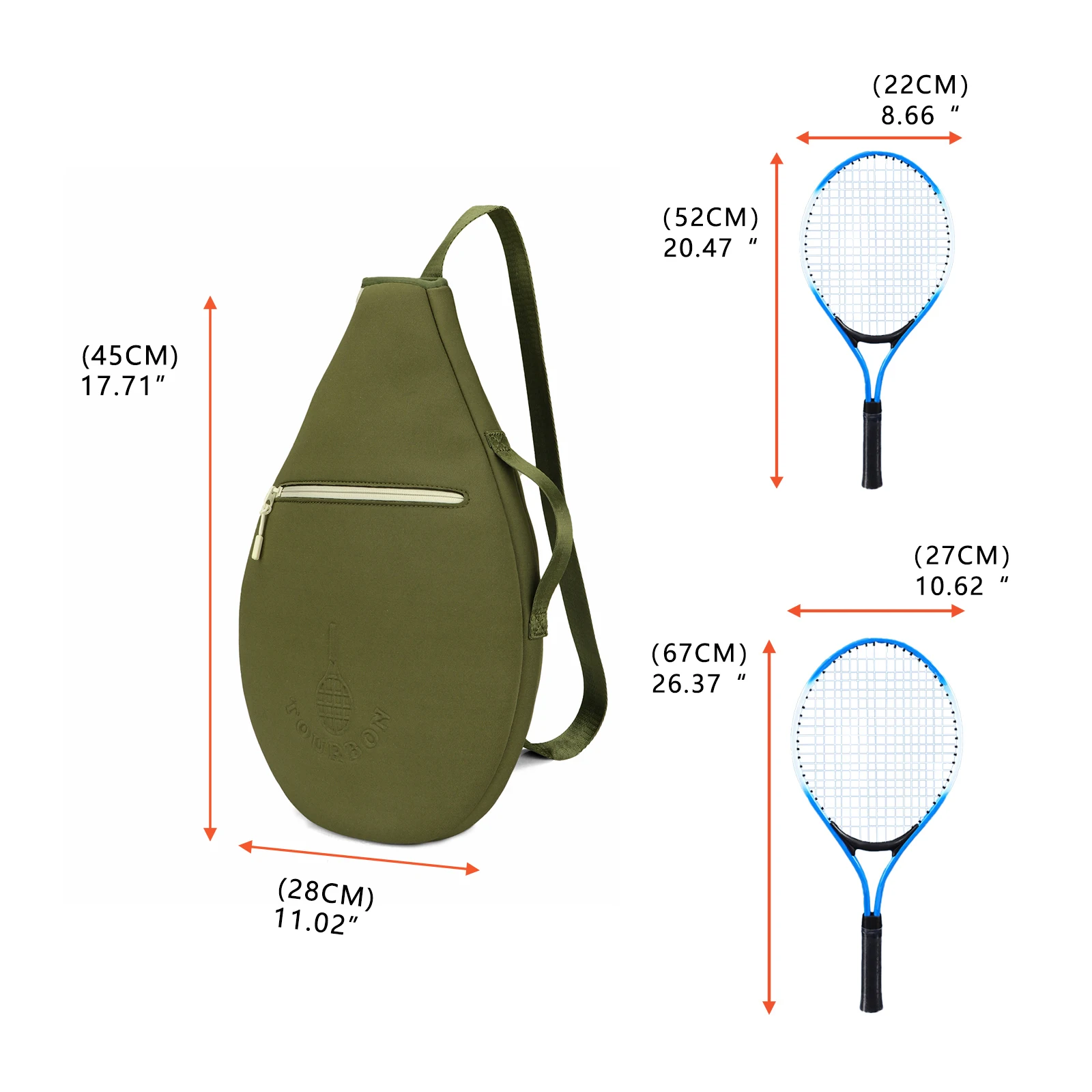 Tourbon Bolsa de Tenis Hombro Neopreno Ligero Correa Ajustable