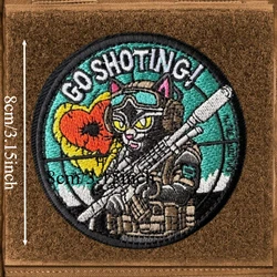 GO SHOTING Parche táctico bordado con velcro para mochila