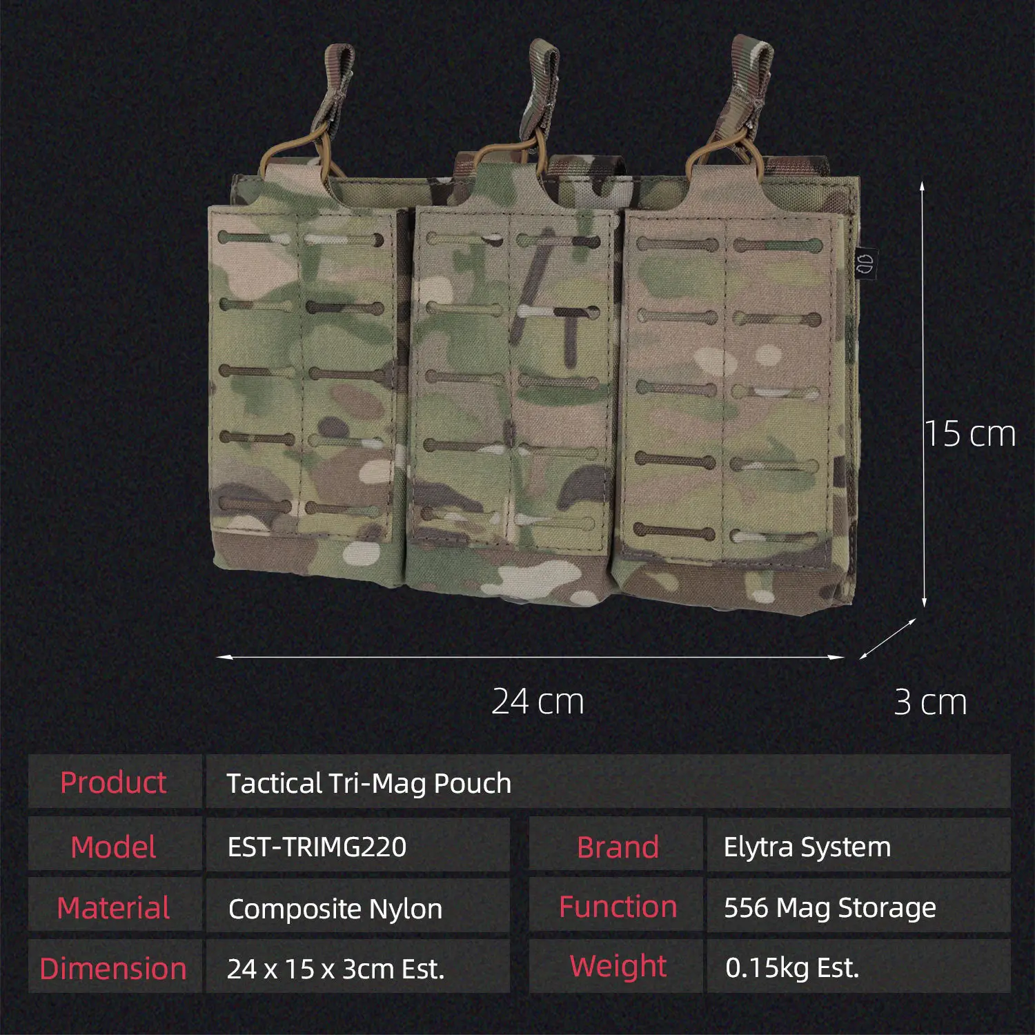 Bolsas portacargadores MOLLE Triple Mags para chaleco portaplacas - imagen 5