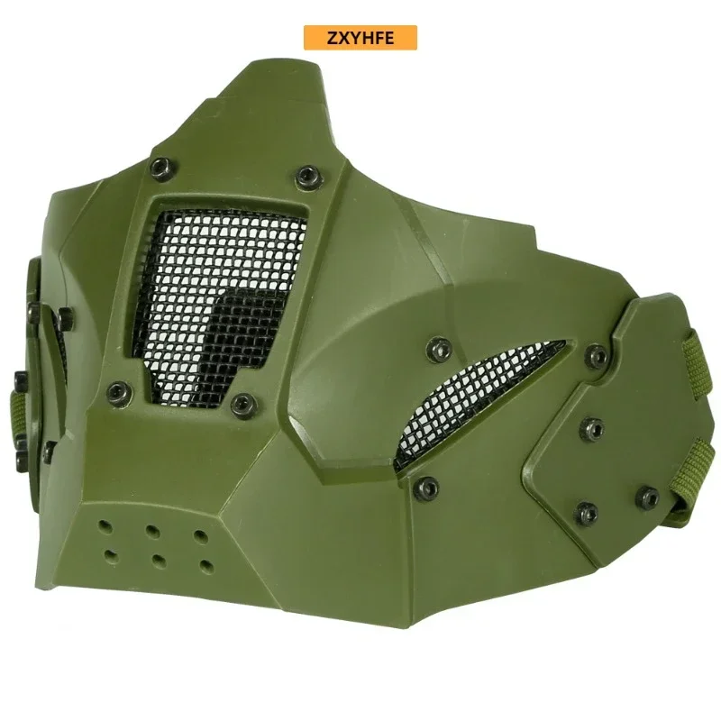 Máscara táctica media cara malla camuflaje para Airsoft y Paintball - imagen 2