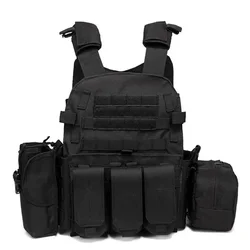 Chaleco Táctico Militar JF6094 con Portaplacas Molle Airsoft