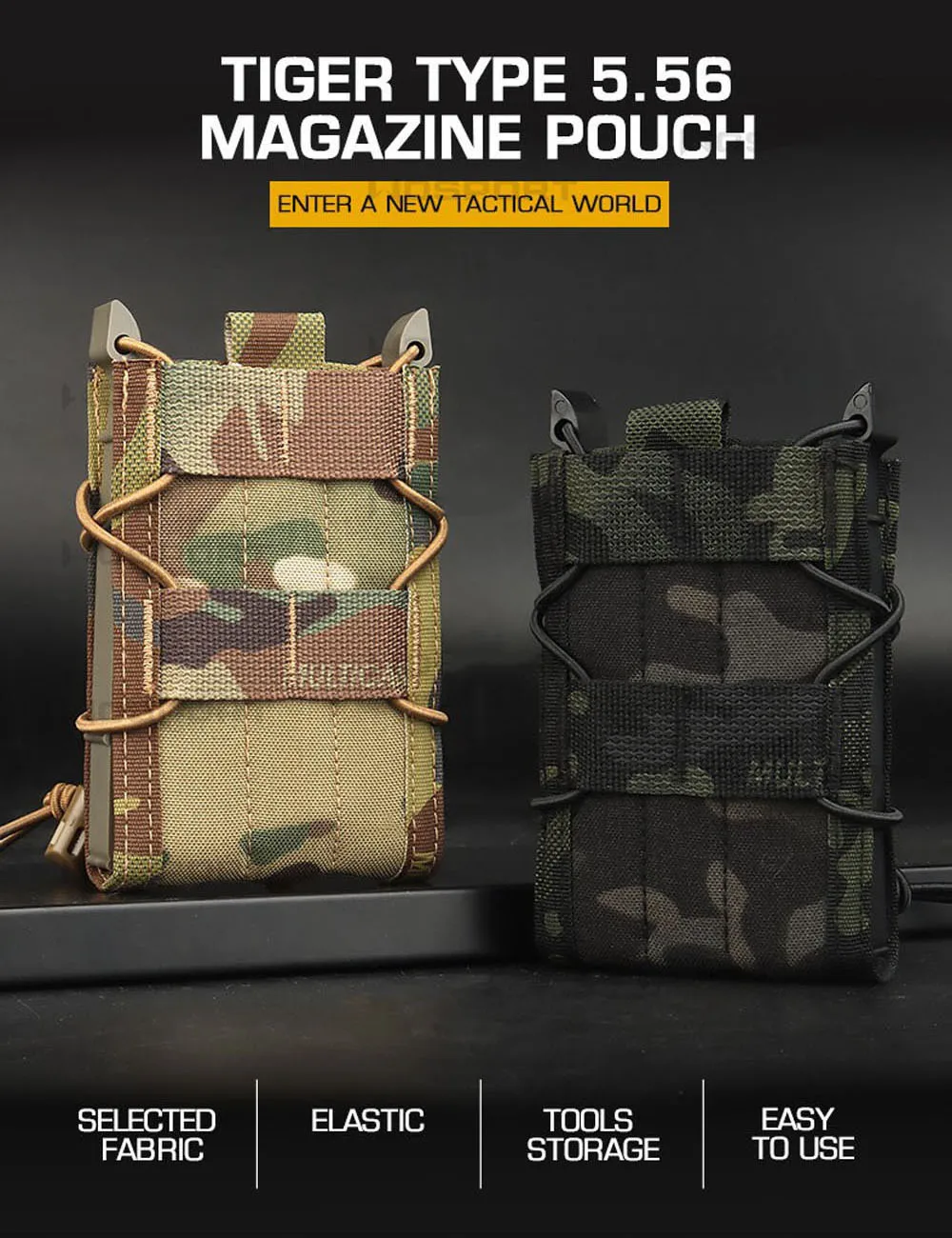 Bolsa táctica Molle para revista AR15 M4 en color negro