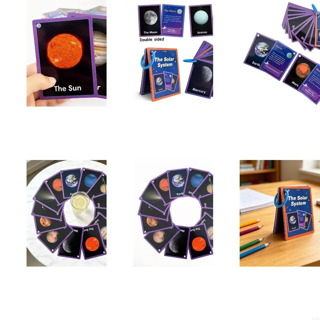 Tarjetas flash educativas espacial para aprender inglés en aula - imagen 5