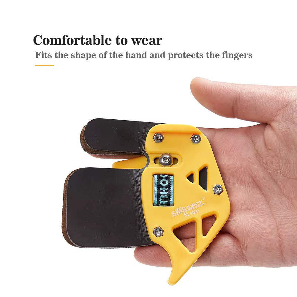 Toparchery protector dedo piel vaca – Tiro arco principiantes diestros - imagen 2
