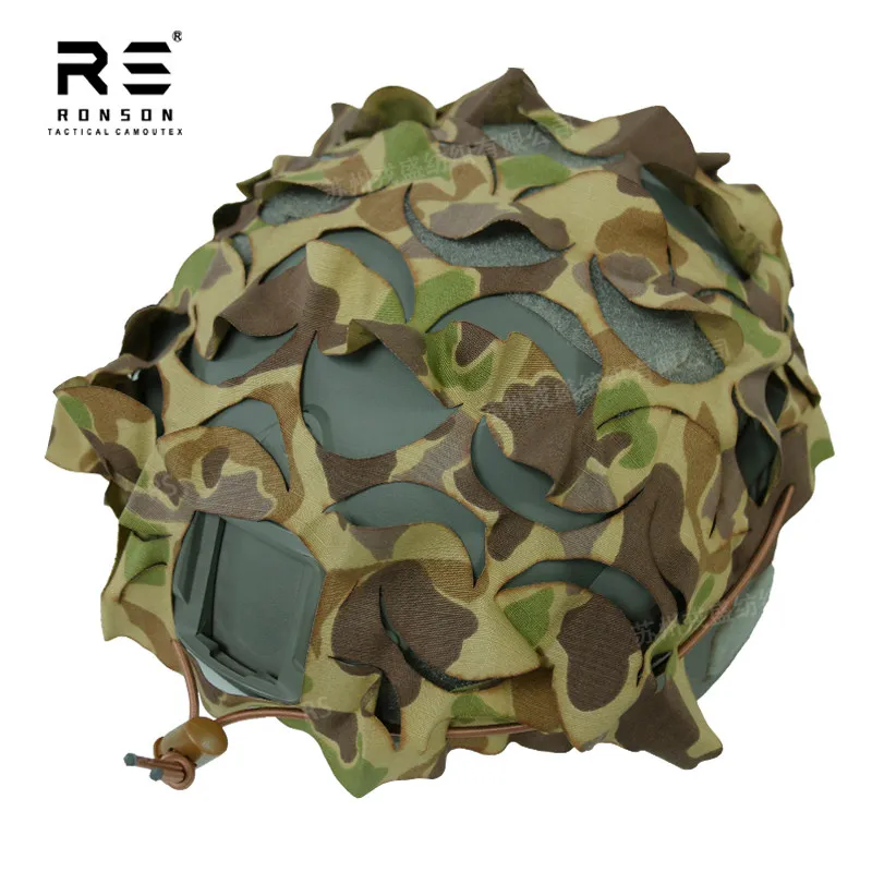 Funda casco táctico camuflaje 3D con tiras tipo hojas de árbol - imagen 4