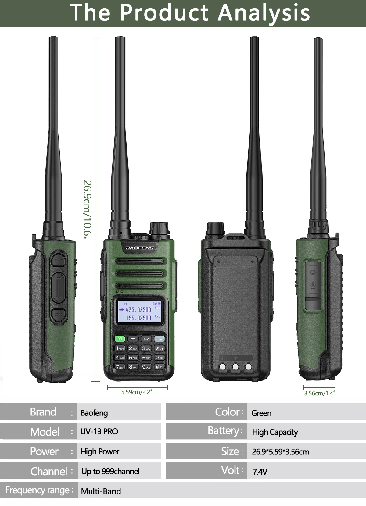 Baofeng UV-13 Pro emisor-receptor multifrecuencia alta potencia - imagen 5