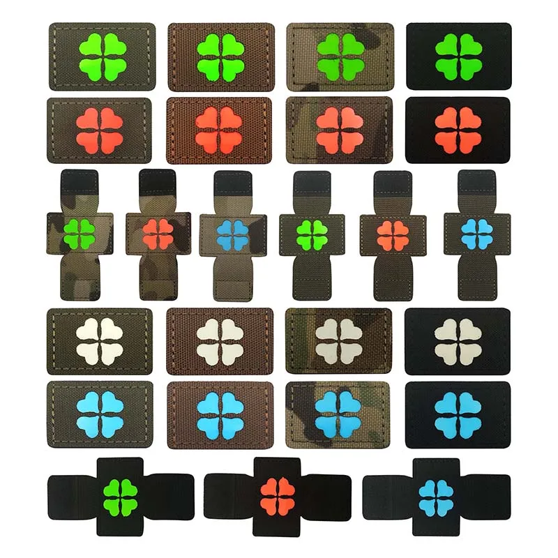 Parche táctico luminoso trébol de hojas con velcro - imagen 4
